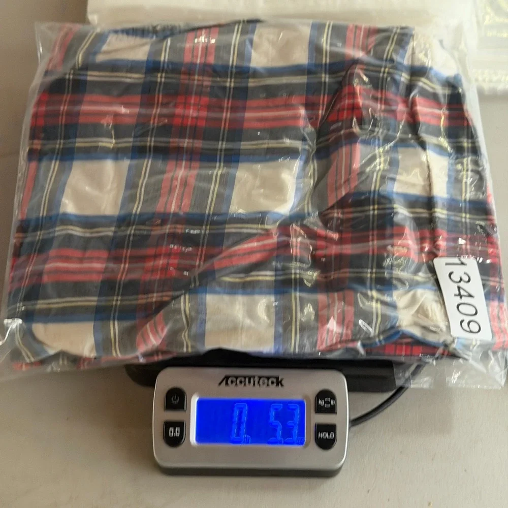 J.Crew Mens Plaid Pajama Pants Red Blue White Cotton Drawstring Size M